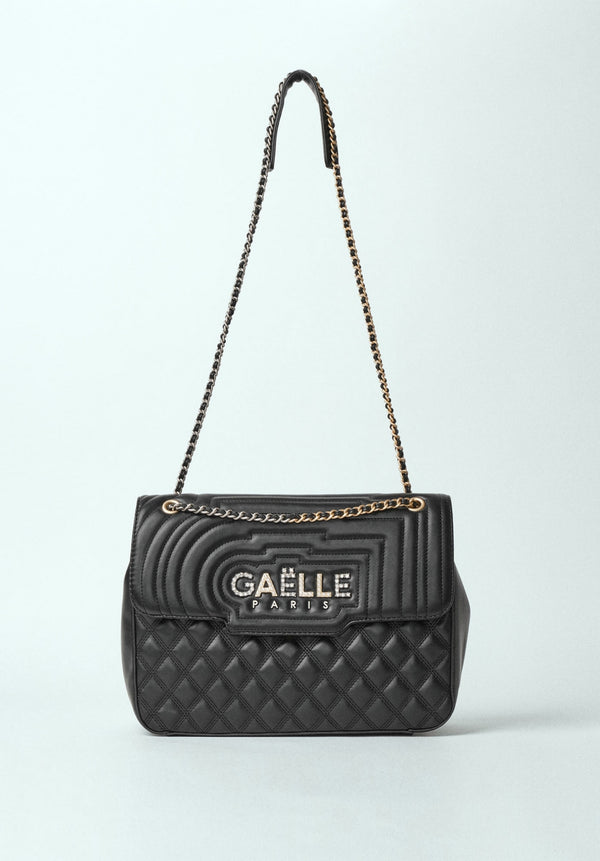 MAXI SHOULDER STRAP MATELASSE IN ECOPELLE E LOGO