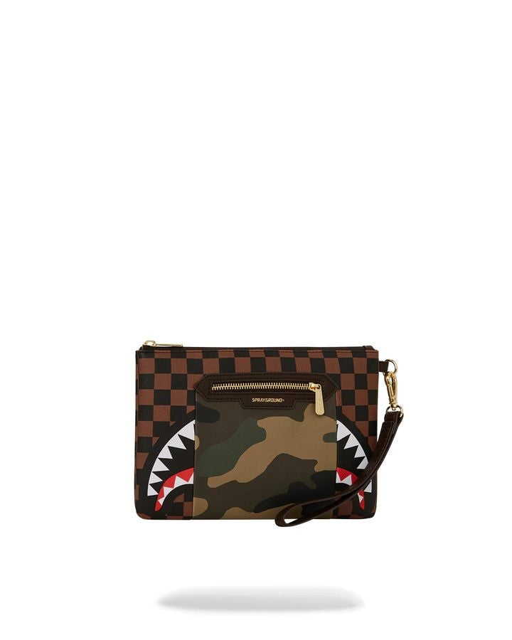 SIP CAMO ACCENT CROSS-OVER CLUTCH