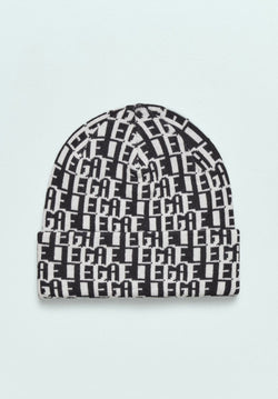 CAPPELLO IN MAGLIERIA JACQUARD CON LOGO ALL OVER