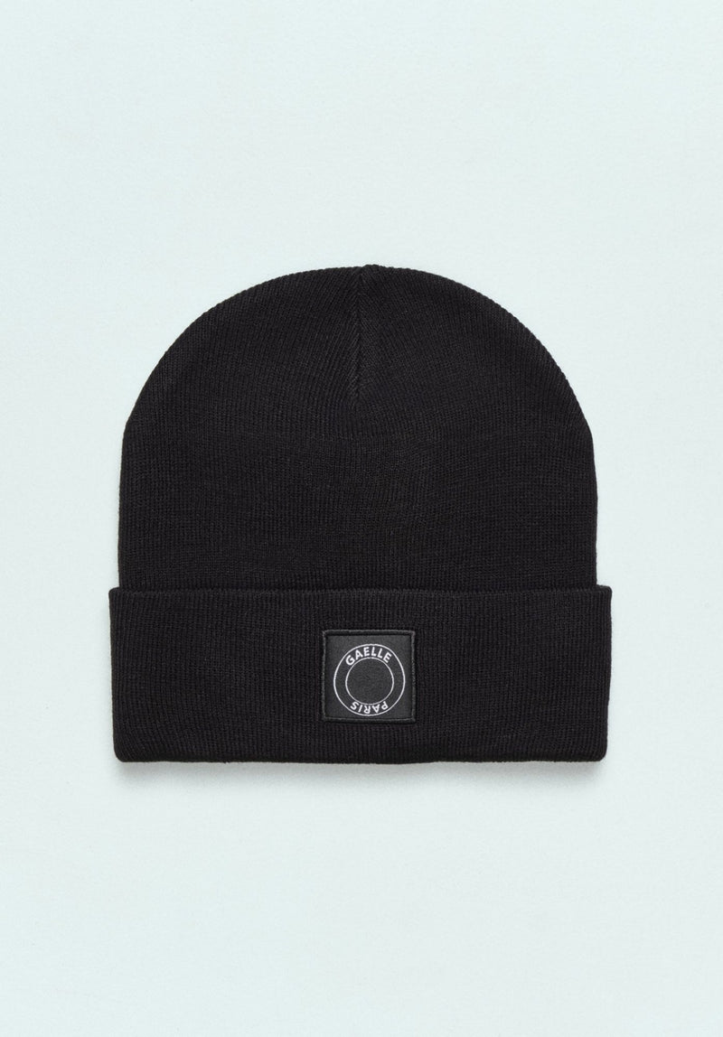 CAPPELLO BEANIE IN MAGLIA CON ETICHETTA PATCH