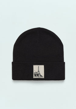 CAPPELLO BEANIE IN MAGLIA CON PATCH DAVANTI