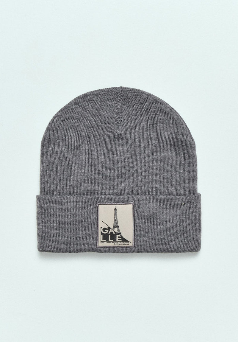 CAPPELLO BEANIE IN MAGLIA CON PATCH DAVANTI