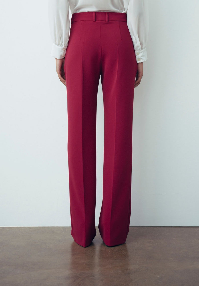 PANTALONE DRITTO IN CADY CON PENDAGLIO LOGATO