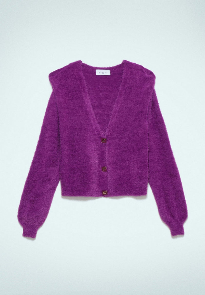 CARDIGAN IN MAGLIA CORTO CON SPALLINE E BOTTONI