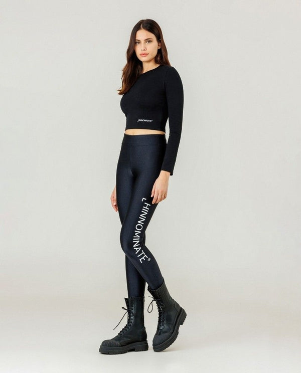 LEGGINGS IN LYCRA VITA ALTA CON STAMPA LATERALE