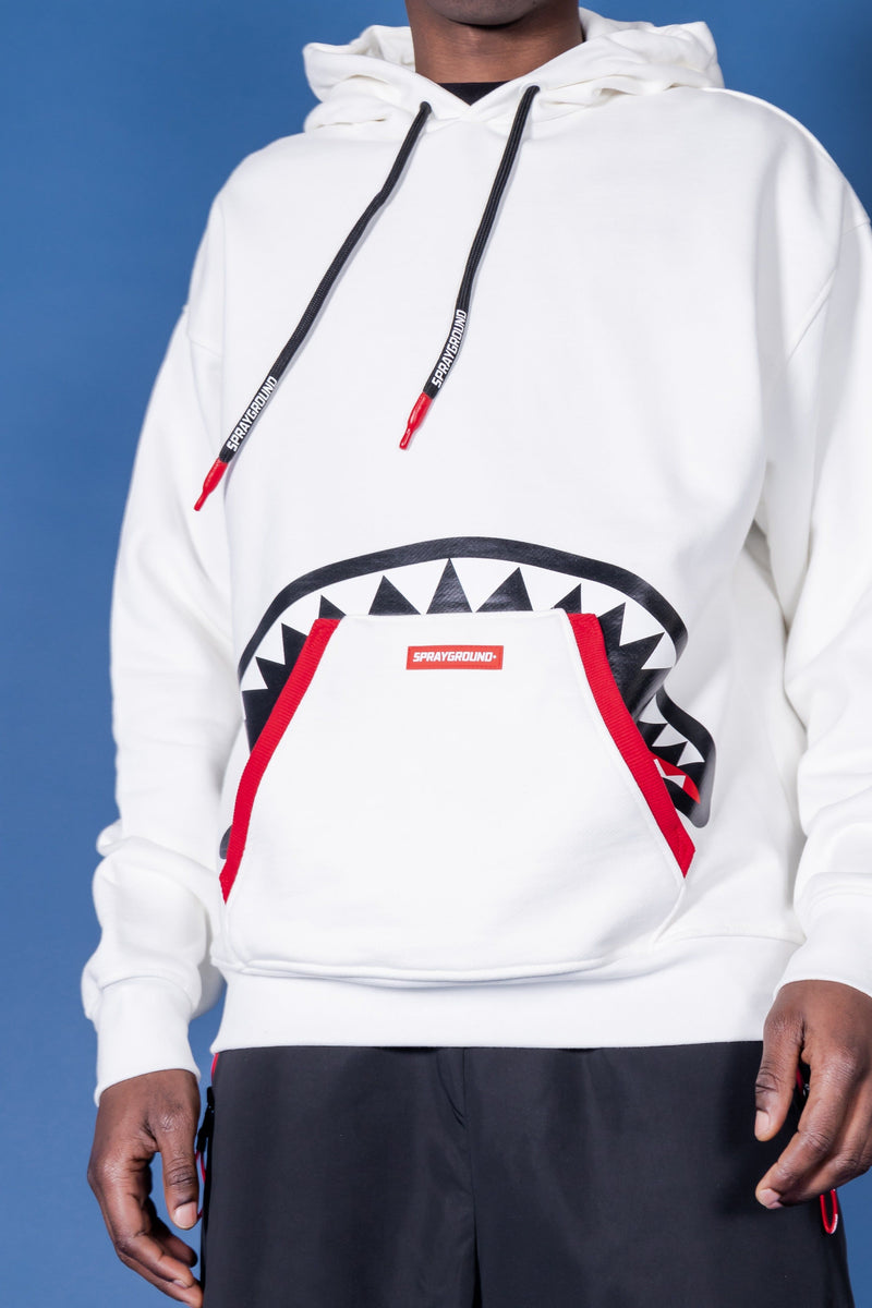 HIDDEN SHARK HOODIE WHITE