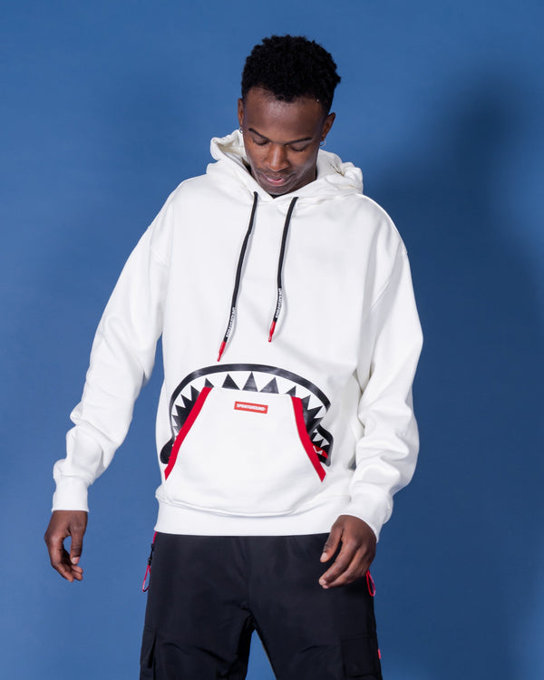 HIDDEN SHARK HOODIE WHITE